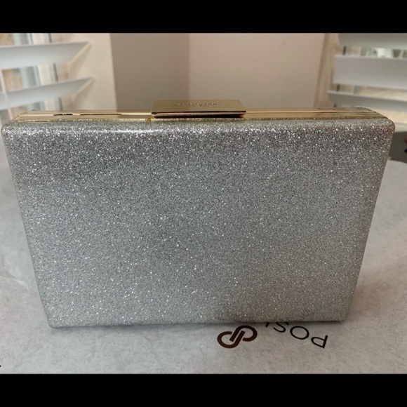 Kate Spade Small Silver Glitter Box Clutch Bag Valentine’s Day Formal Wedding. - Picture 9 of 9